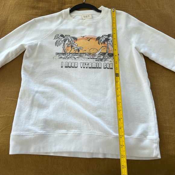 🌸SEZANE x Sea NY sweatshirt in cotton “I need vitamin Sea” good condition - Picture 10 of 15